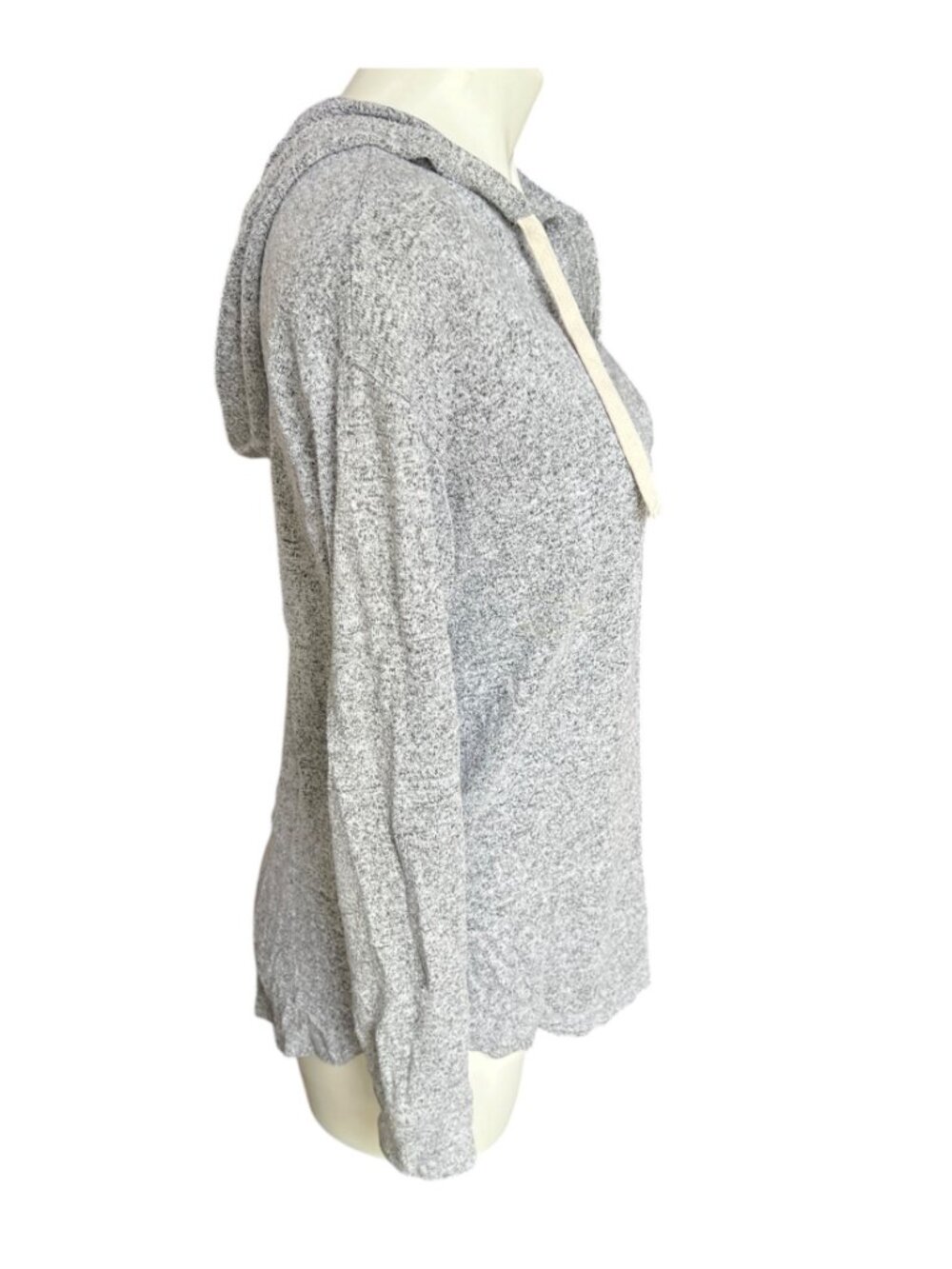 Hollister Women's M Gray Stretch Knit Hoodie Long Sleeve Pull Over Gorp Core - Picture 2 of 8
